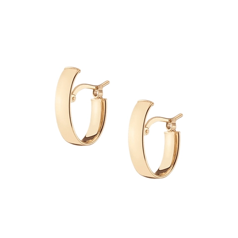 925 Sterling Silver Hoop Earrings For Women Minimalist Wide Face Polished Geometric Hinged Ear Buckle Daily Jewelry Gift
