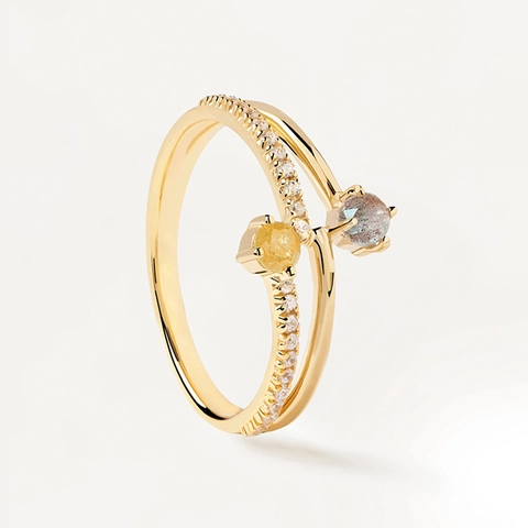 S925 Sterling Zilveren Bypass Ring Voor Vrouwen Minimalistisch Geometrisch Dubbele Steen Pave Strass Open Ring Mode Sieraden