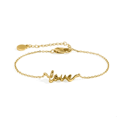 Bracciale in Argento Sterling S925 Con Lettera LOVE Per Donna Bracciale a Catena Regolabile Placcato Oro 18K Minimalista Gioielli di Moda Regalo