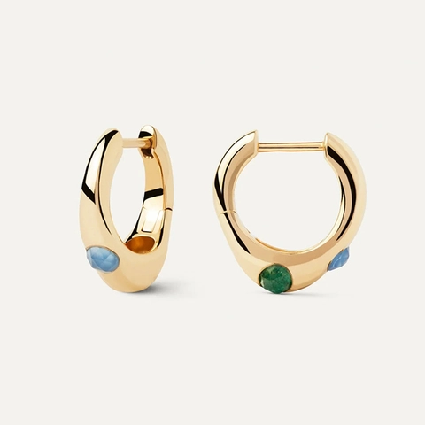 Pendientes de Aro Irregulares de Plata de Ley 925 Para Mujer Con Diamantes de Imitación de Colores Incrustados Joyería de Moda