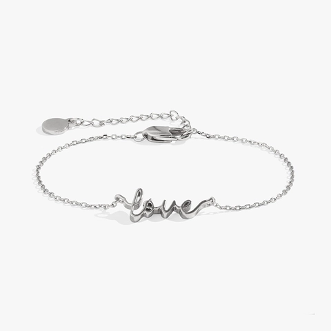 Bracciale in Argento Sterling S925 Con Lettera LOVE Per Donna Bracciale a Catena Regolabile Placcato Oro 18K Minimalista Gioielli di Moda Regalo