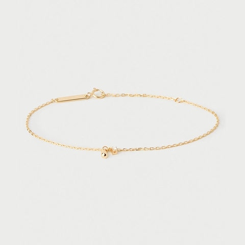 Minimalist 925 Sterling Silver Bracelet For Women Fine Chain Water Drop Pendant Rhinestone Inlaid Korean Style Fashion Jewelry
