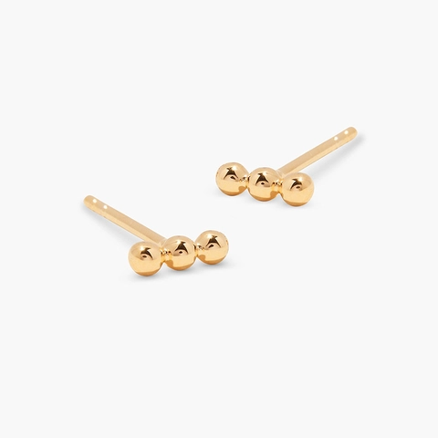 925 Sterlingsilber Minimalistisch Dreifach Kugel Ohrstecker Für Damen Kleine Sphäre Perle Geometrisch Ohrlochstechen Mode Schmuck