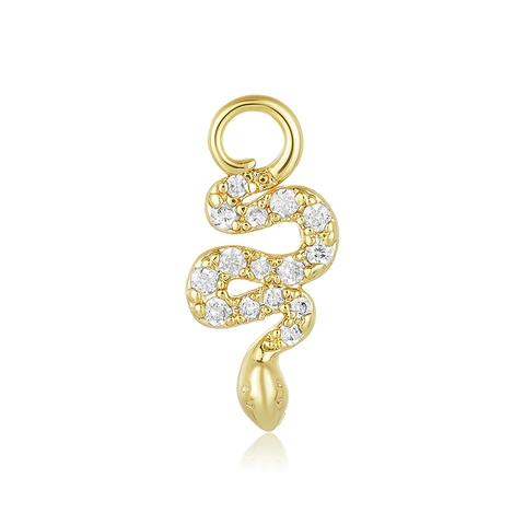 925 Sterling Silver Snake Drop Earring For Women 18K Gold Plated Rhinestone Pave Animal Design Dainty Single Earring Jewelry