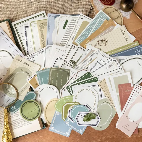 Pacchetto di Carta Materiale Scrapbooking Retro Vintage 100 Fogli Foglietti Adesivi Decorativi per Artigianato Fai da Te Etichette
