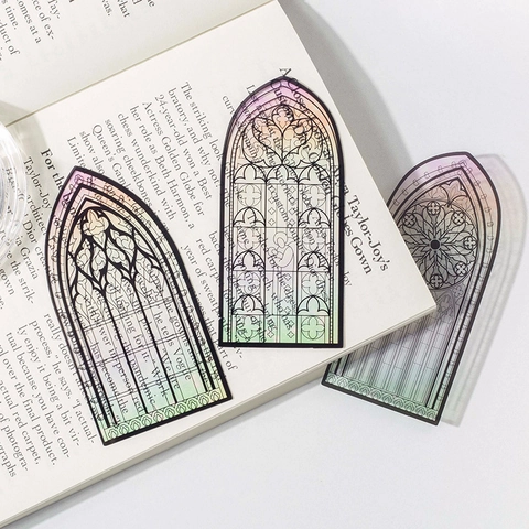 Marcadores de PVC Transparente Serie Vintage Historia Junto a la Ventana Flores Mariposa Atrapasueños Decoración Estética para Diario