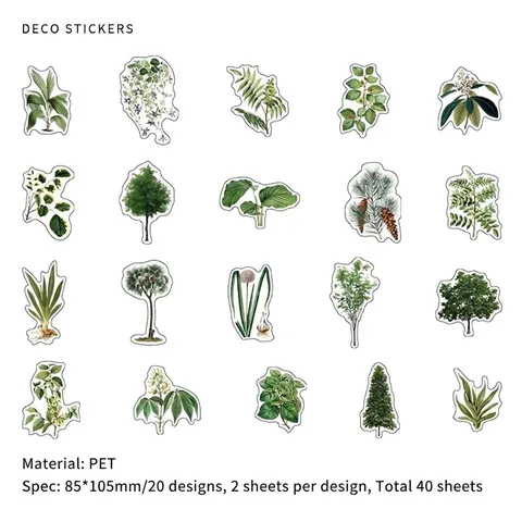 Adesivi Infeel Me in PET Impermeabili Vintage Botanico Floreale Pianeta Animale Frutta Scrapbooking DIY Adesivi Decorativi per Journaling Arte