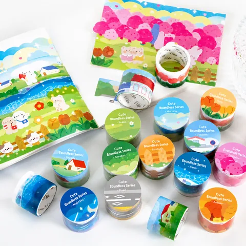 Süße Unendliche Serie Washi Tape Für DIY Landschaft Scrapbooking Dekoratives Washi Papier Masking Tape Für Journaling Schreibwaren