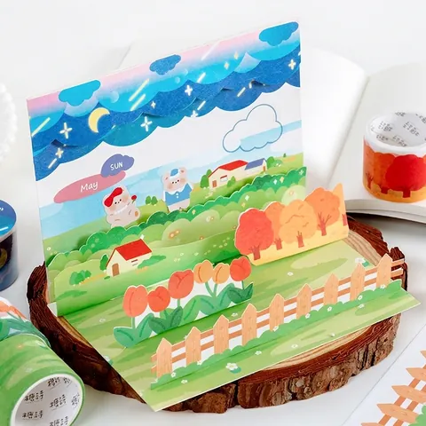 Cute Boundless Series Washi Tape For DIY Landscape Scrapbooking Decorative Washi Paper Masking Tape For Journaling Stationery