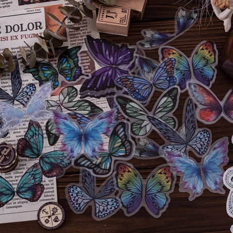 Wing Collector PET Adesivi Pack Farfalla Piuma Fata Angelo Ala Trasparente Scrapbooking Fai Da Te Artigianato Adesivi Decorativi