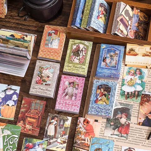 Vintage Figure Illustration Sticker Book For Scrapbooking DIY Journal Decor Retro Art Paper Sticker Collection For Art Crafts