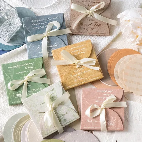 Vintage Rund Material Papier Für Scrapbooking Minimalistisch Morandi Farbe Spezial Texturierte Dekorative Haftnotizen Für DIY Basteln Journaling