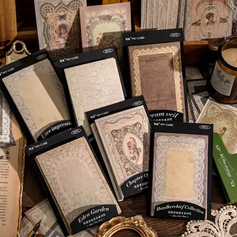 Papel de Material Decorativo de Encaje Vintage para Diario de Álbum de Recortes Papel de Borde Calado Victoriano DIY Artesanía No Adhesivo