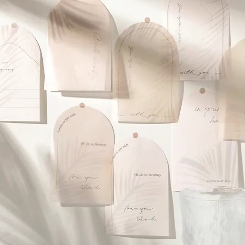 Arch Shaped Translucent Sulfuric Acid Paper Memo Pads Artistic Retro Botanical Journal Decor Scrapbooking Material Stationery