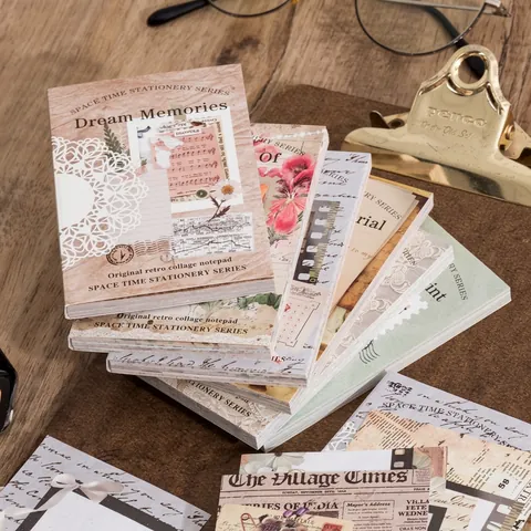 Retro Raum-Zeit Schreibwaren Serie Collage Notizblock Vintage Dekorative Scrapbooking Material Papier Für DIY Journaling Basteln