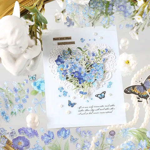 Vintage Floreale PET Adesivi Decorativi Farfalla Fiore Scrapbooking Decalcomanie Per Fai Da Te Arti Mestieri Diario Cancelleria Set
