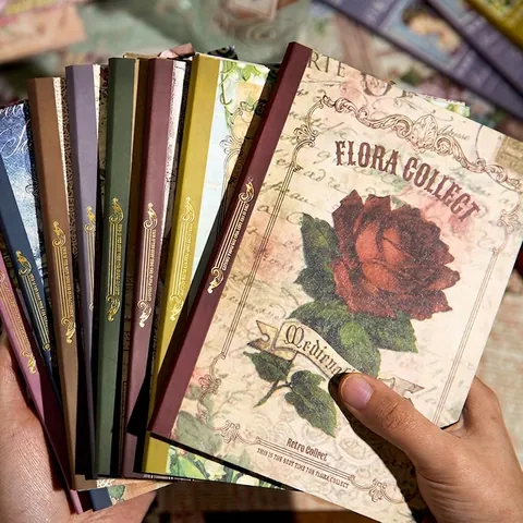 Papel de Material Floral Vintage Scrapbooking Diario DIY Botánico Retro Papel de Fondo Decorativo Para Decoración Artesanal
