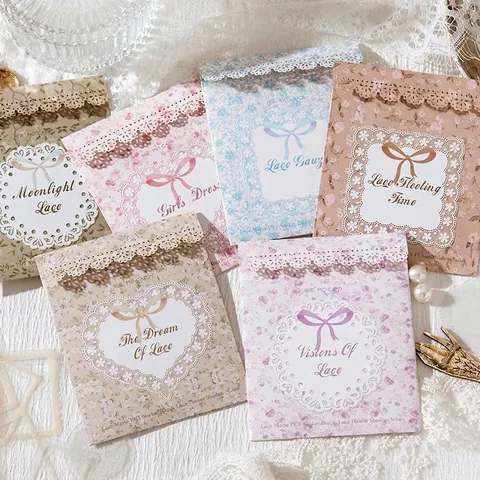 Vintage Mate PET Encaje Flor Sombra Serie Pegatinas Decorativas Para Diario Álbum Recortes DIY Borde Decorativo Encaje Pegatina Pack
