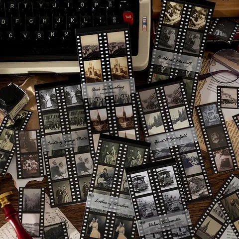 Vintage Film Scrapbooking Stickers Retro PET Printed Decorative Decals For DIY Journaling Planner Arts Crafts Supplies