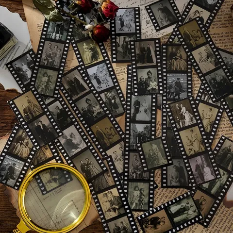 Vintage Film Scrapbooking Stickers Retro PET Printed Decorative Decals For DIY Journaling Planner Arts Crafts Supplies