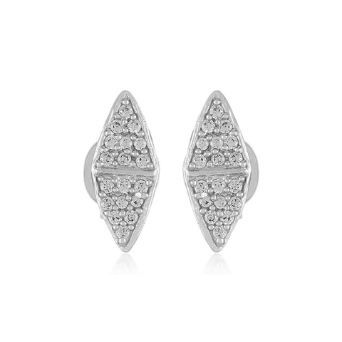 925 Sterling Zilveren Geometrische Driehoek Oorknopjes Glinsterende Strass Micro Pave Oorbellen Voor Vrouwen Minimalistische Mode-sieraden
