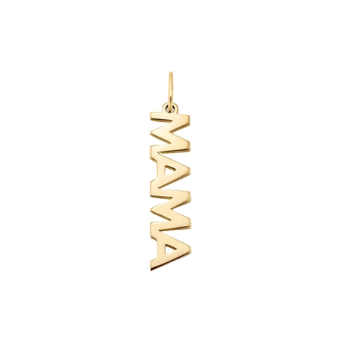 Ciondolo Lettera MAMA in Argento Sterling 925 per Donna Ciondolo Alfabeto Geometrico Verticale Oro Rodiato Collana Gioielli Regalo