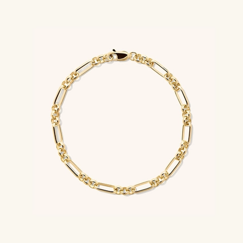 Pulsera Figaro de Plata de Ley 925 Minimalista para Mujer Hombre Oro Plata Galvanizado Cadena de Clip Joyería de Moda Regalo