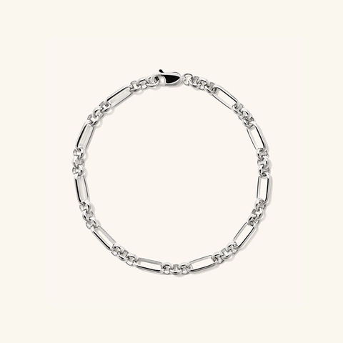 Pulsera Figaro de Plata de Ley 925 Minimalista para Mujer Hombre Oro Plata Galvanizado Cadena de Clip Joyería de Moda Regalo