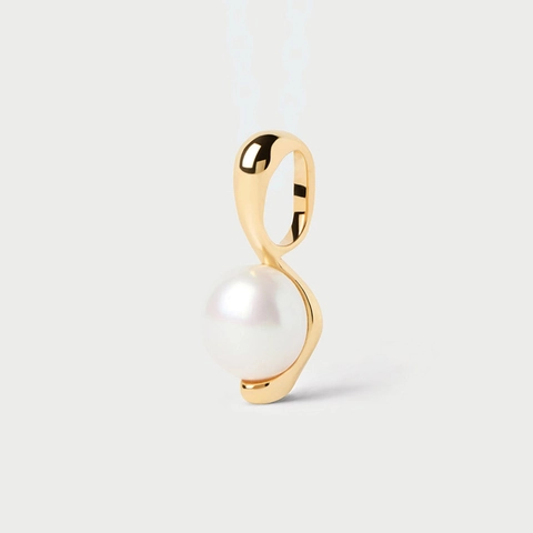 Collana con Ciondolo in Argento Sterling 925 Perla Artificiale Stella a Otto Punte per Donna Gioielli Minimalisti