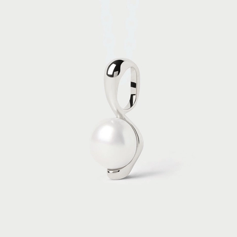 Collana con Ciondolo in Argento Sterling 925 Perla Artificiale Stella a Otto Punte per Donna Gioielli Minimalisti