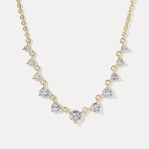 Collar con Colgante de Plata de Ley 925 y Circonia para Mujer Lujo Minimalista Circonita Redonda Degradada Joyería
