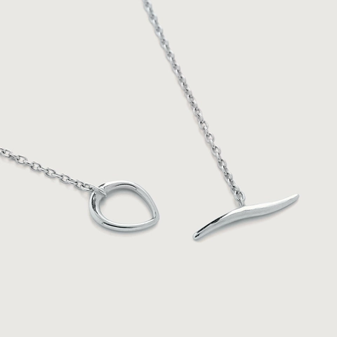 925 Sterlingsilber Knebelverschluss Halskette Für Damen 18K Gold Platin Plattiert Minimalistische OT Schnalle Geometrische Kette Schmuck Geschenk