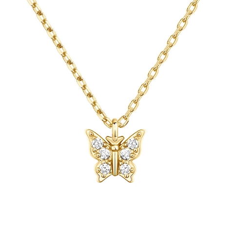 Elegante Ketting Van 925 Sterling Zilver Met Vlinderhanger Voor Dames Ingelegde Strass Sierlijke Ins-Stijl Sieraden Cadeau