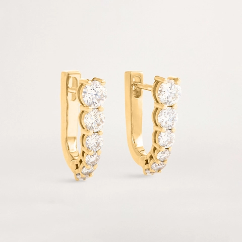 Orecchini a Cerchio a Forma di U in Argento Sterling 925 per Donna Con Strass Intarsiato Gioielli di Moda Regalo Quotidiano