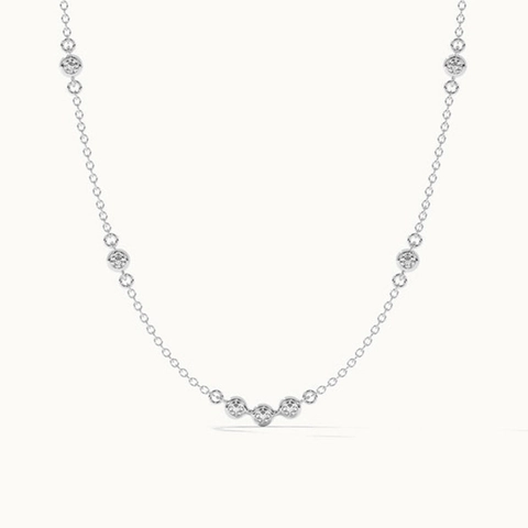 Collar Minimalista De Plata De Ley 925 Para Mujer Colgante De Strass Redondo Engastado Cadena Ajustable Joyería Elegante Regalo