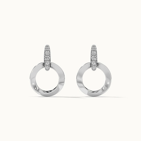 Orecchini a Lobo Rotondi in Argento Sterling S925 Strass Vintage Francese Lusso Geometrico Placcati Oro Donna Gioielli