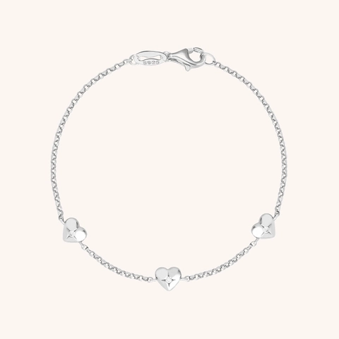 Minimalist 925 Sterling Silver Heart Rhinestone Bracelet For Women 18K Gold Plated Heart Link Chain Bracelet Fashion Jewelry Gift