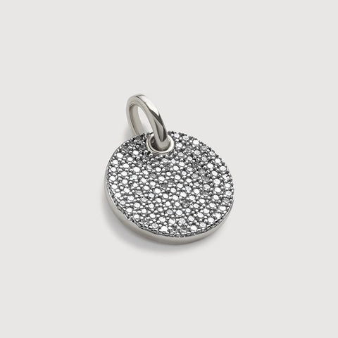 S925 Sterlingsilber Runder Pavé Zirkonia Anhänger Für Damen Eleganter Vergoldeter Geometrischer Minimalistischer Schmuck