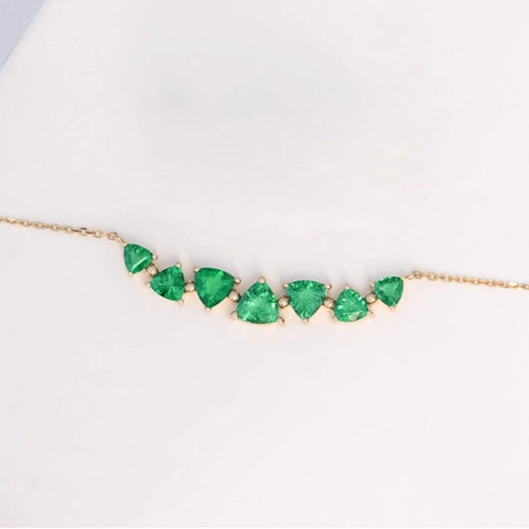 925 Sterling Silver Triangle Rhinestone Pendant Necklace For Women Dopamine Style 18K Gold Plated Geometric Jewelry Gift