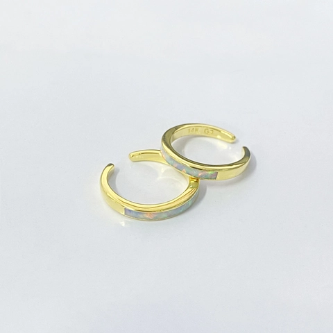 Anello da Piede Aperto in Argento Sterling 925 Placcato Oro con Opale per Donna Sexy Regolabile Gioielli da Piede Spiaggia