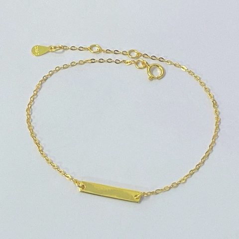 Pulsera de Barra Minimalista de Plata de Ley 925 para Mujer Oro Galvanizado Pulsera de Eslabones Geométricos Joyas de Uso Diario