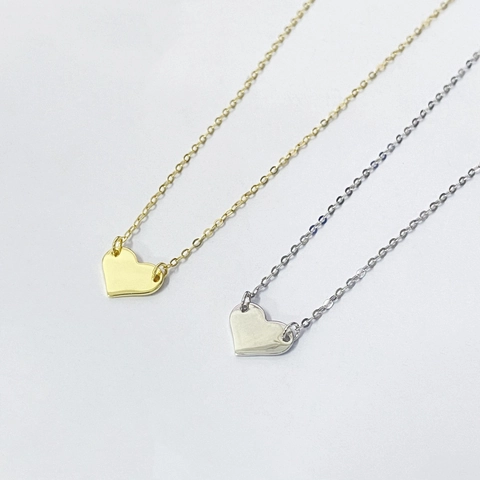 925 Sterling Silver Heart Pendant Necklace Minimalist Style Gold Silver Plated Clavicle Chain For Women Fashion Jewelry Gift