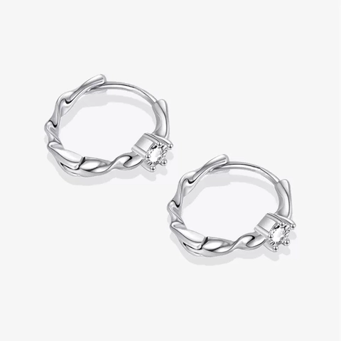 925 Sterling Silver Mobius Hoop Earrings For Women Korean Style Twisted Geometric Zirconia Ear Buckles Minimalist Jewelry Gift