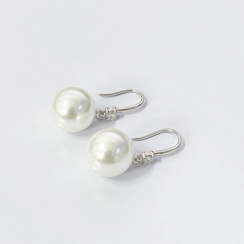 Orecchini a Gancio Vintage Francese in Argento Sterling 925 Con Perla Artificiale Eleganti Orecchini Con Strass Donna