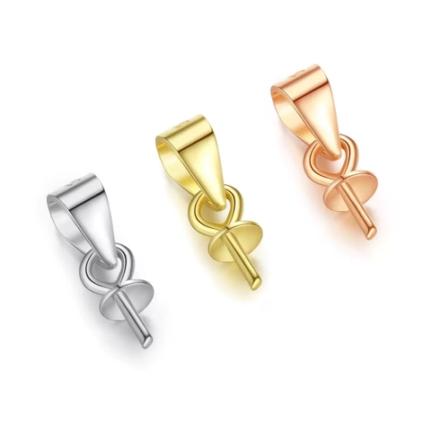 S925 Sterlingsilber Anhängerösen Für Perlen Zirkonia DIY Schmuckzubehör Platin Gold Roségold Beschichtet Zubehör