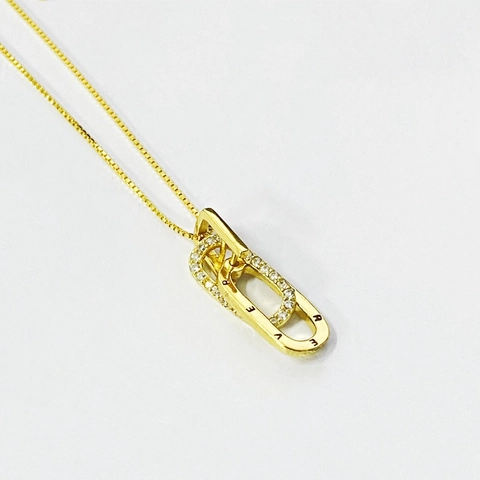 Collana con Pendente a Cerchi Intrecciati in Argento Sterling 925 con Zirconia per Donna Gioielli con Incisione Forever