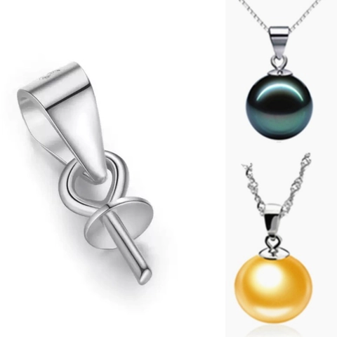 S925 Plata De Ley Perla Colgante Asa Soporte DIY Accesorios De Joyería Cierre De Conexión Para Collar Creación Mujer