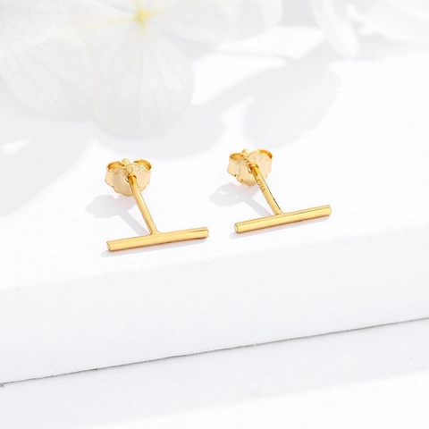 925 Sterlingsilber Balken Ohrstecker Für Damen Herren Minimalistisch Geometrische Linie Kleine Ohrringe Platin Gold Überzogen