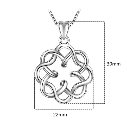 925 Sterling Zilver Keltische Knoop Bloem Hanger Ketting Voor Vrouwen Elegant Holle Strik Sleutelbeen Ketting Sieraden Cadeau