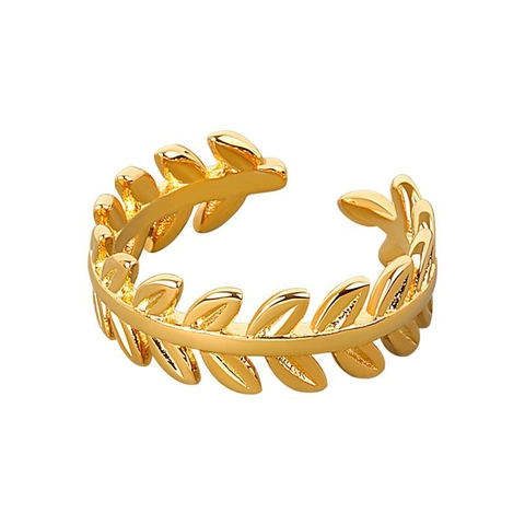 925 Sterling Silver Leaf Open Ring For Women Adjustable Olive Branch Finger Ring Minimalist Korean Style Jewelry Valentine Day Gift